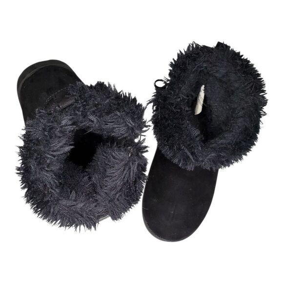 Cat & Jack Girls Suede(like) Black Ankle Boots - Size 6 - 0264 - Picture 2 of 4